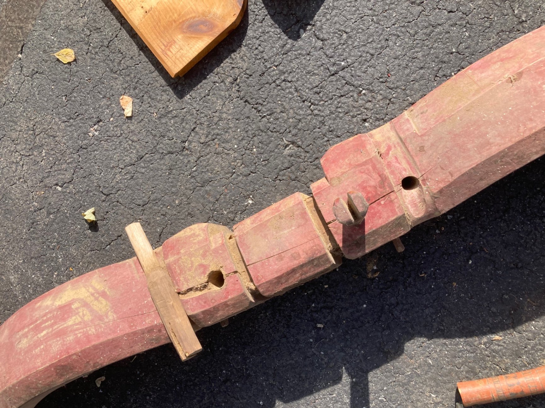 Assorted antique wooden tools and parts - image 4 of 5