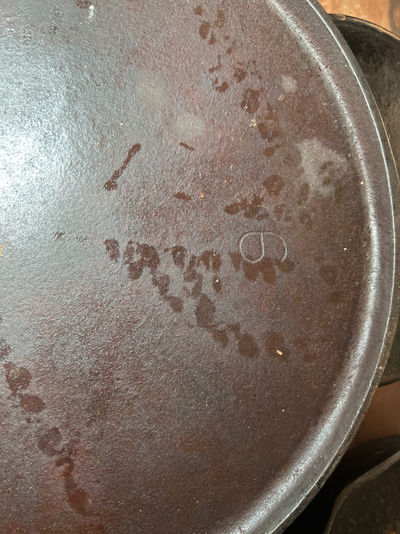 Five cast iron skillets (frying pans) with long handles - image 2 of 5