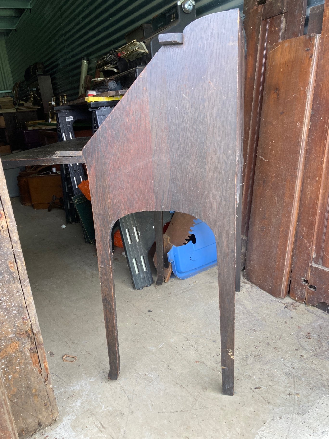 Antique wooden secretary desk with cubby storage - image 3 of 16