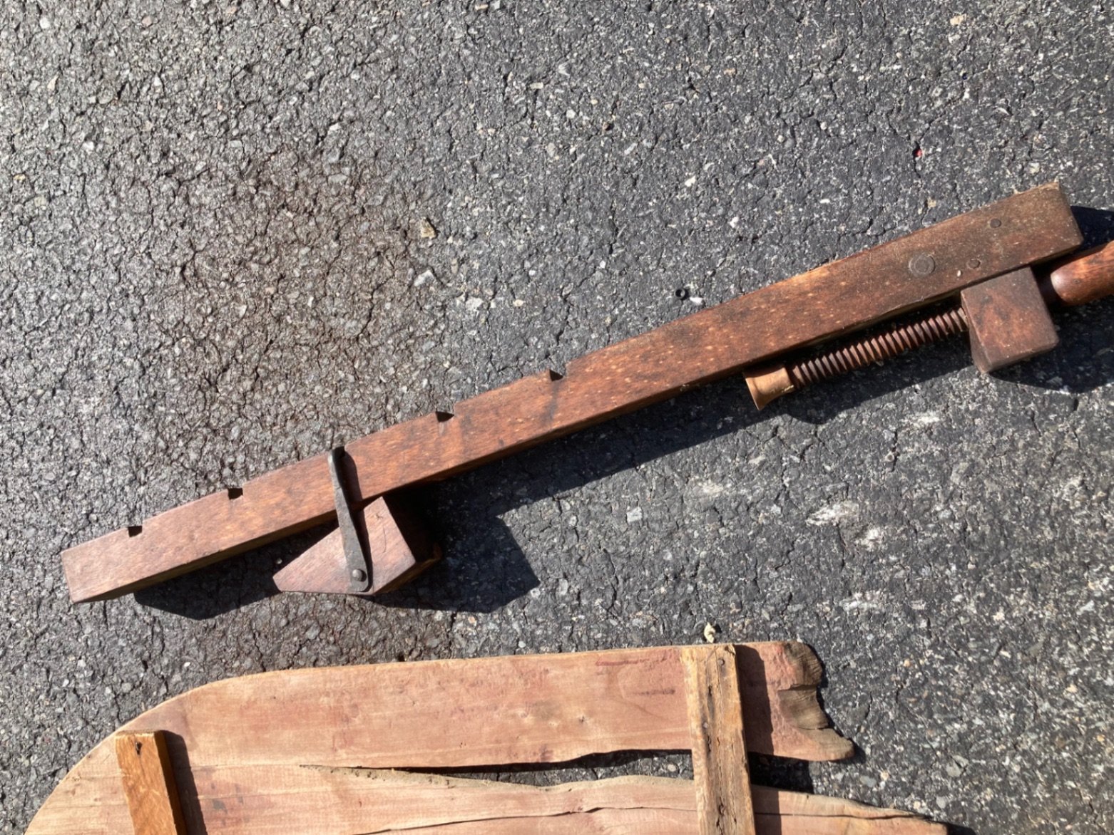 Assorted antique wooden tools and parts - image 3 of 5