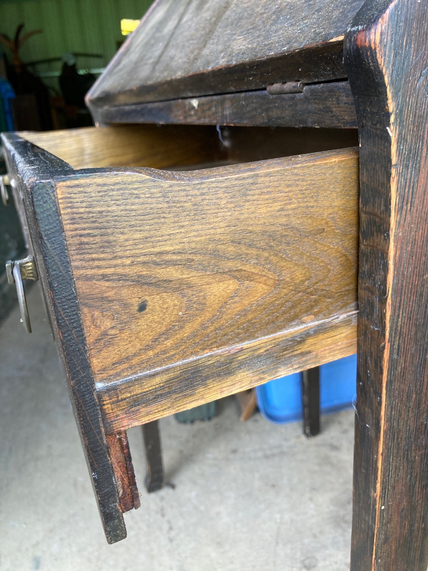 Antique wooden secretary desk with cubby storage - image 14 of 16