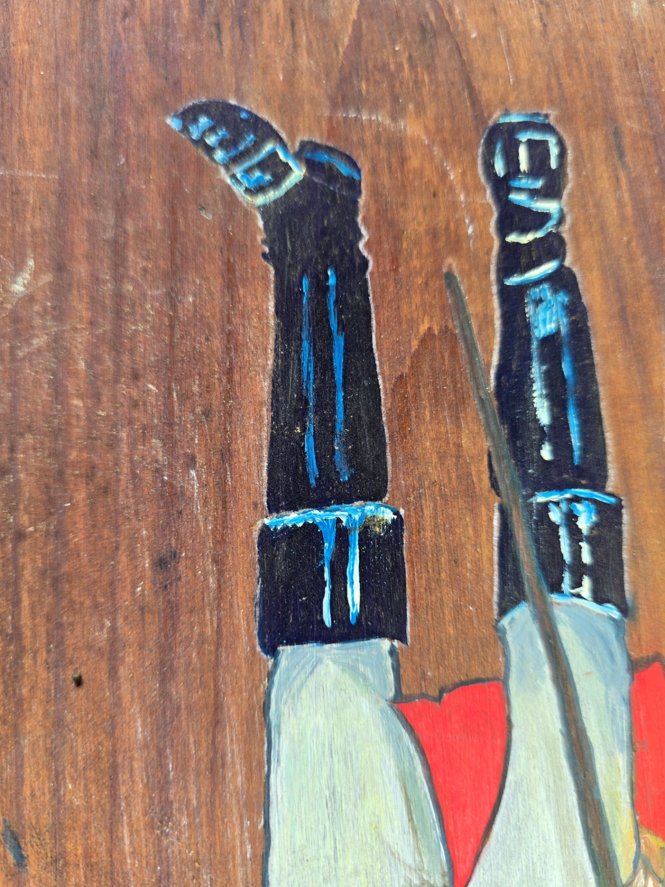 Four wooden panels with 18th‑century soldier illustrations - image 8 of 12