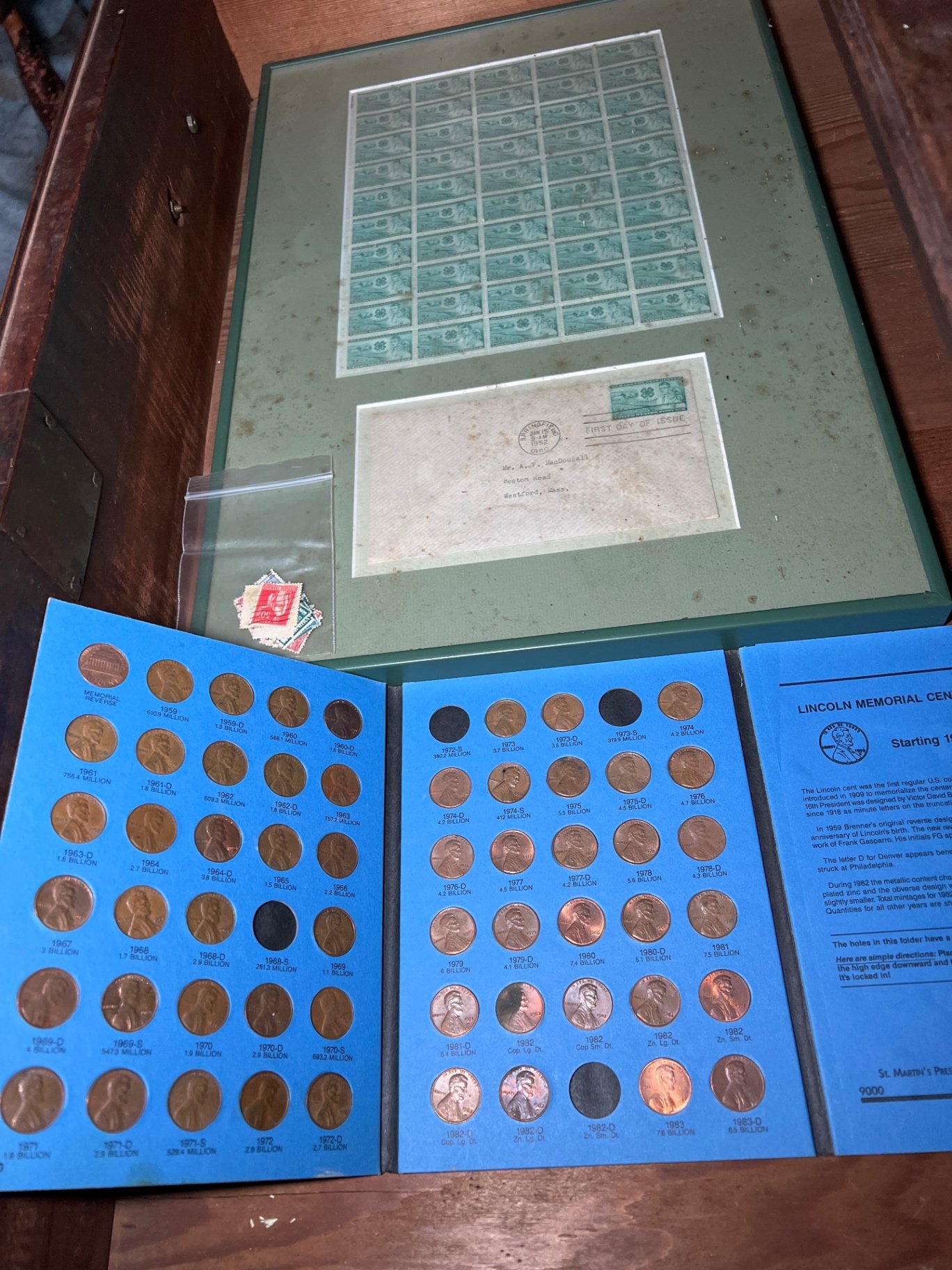 Lincoln Memorial Cent Collection with stamps and documents - image 1 of 9