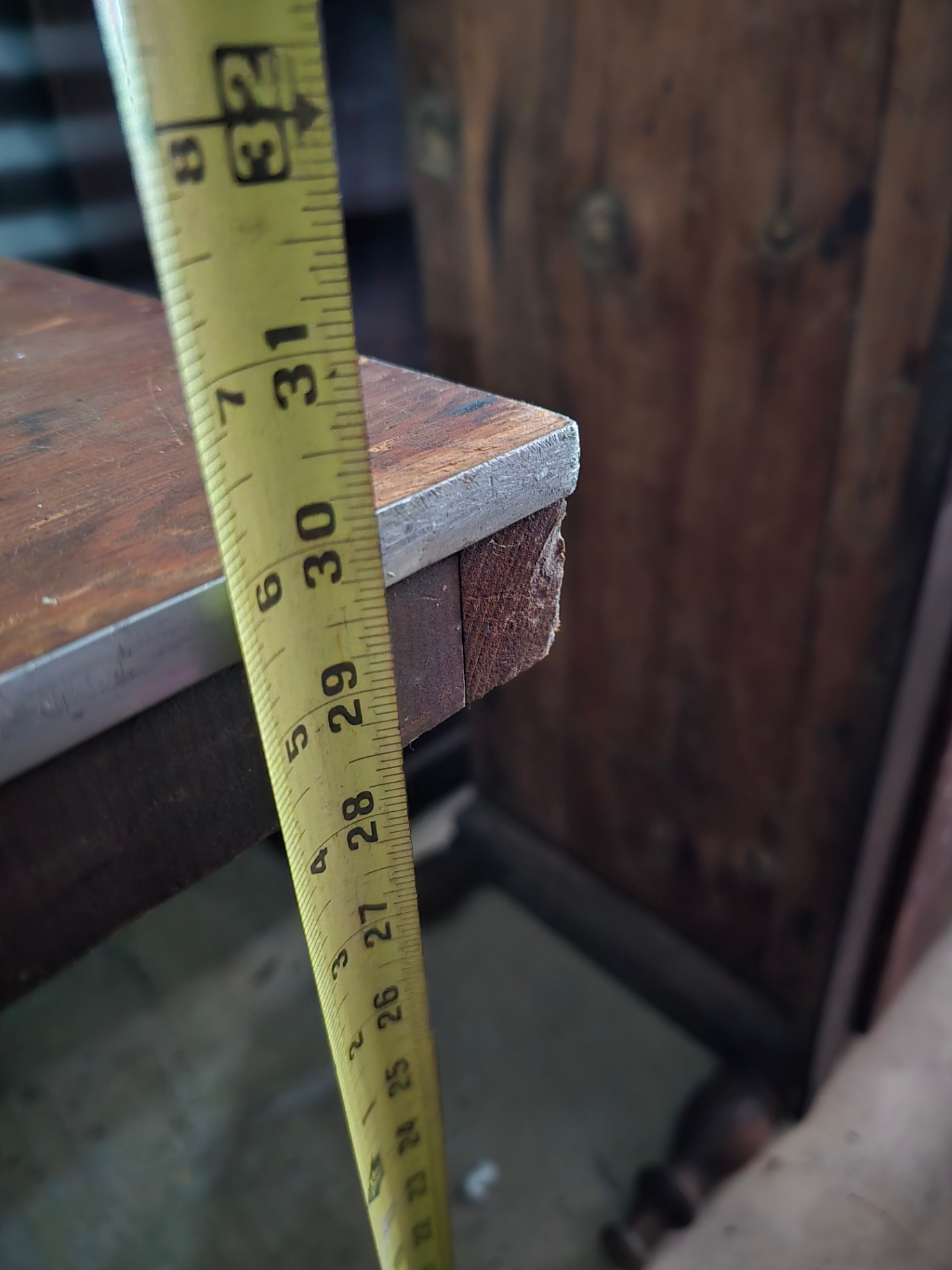 Vintage wooden collapsible banquet table with metal tubing frame - image 9 of 9