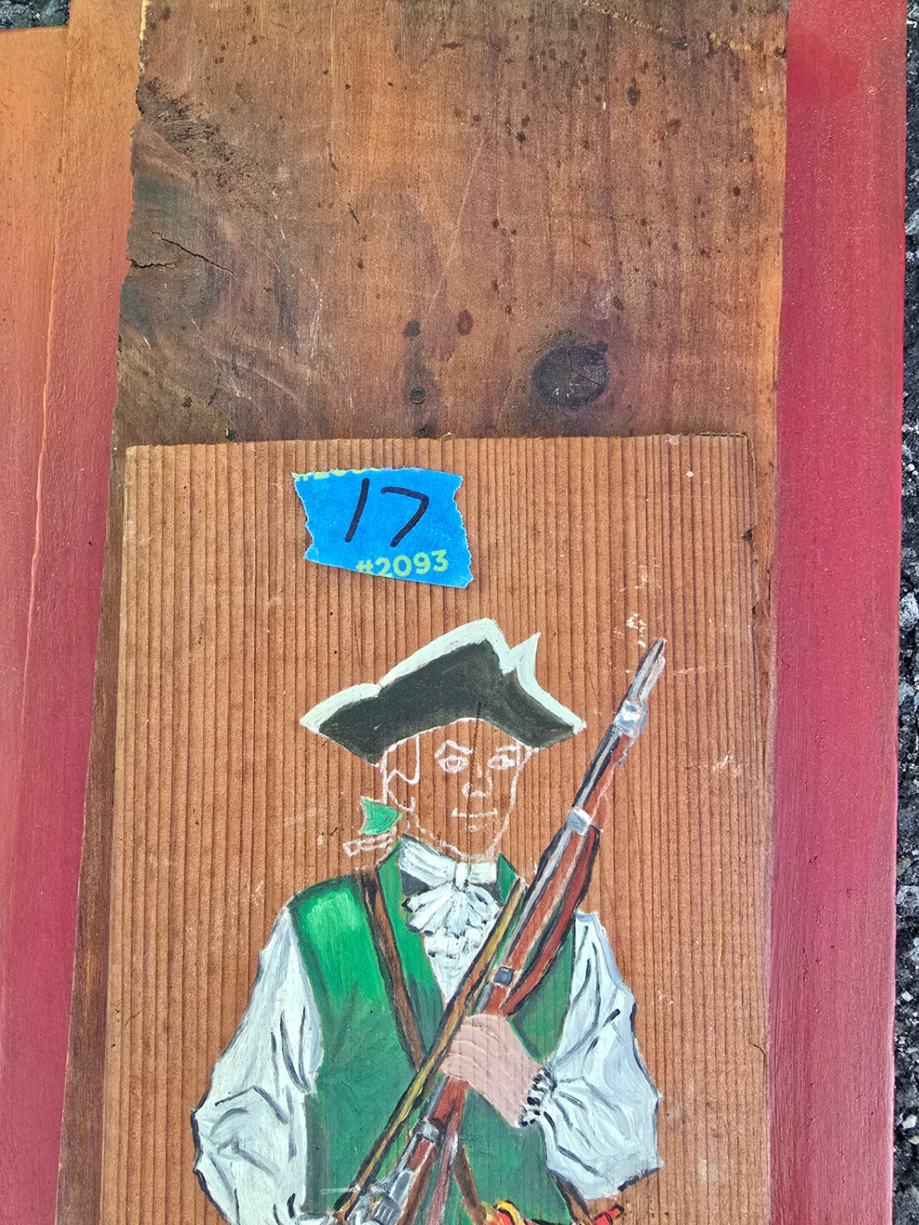 Four wooden panels with 18th‑century soldier illustrations - image 12 of 12
