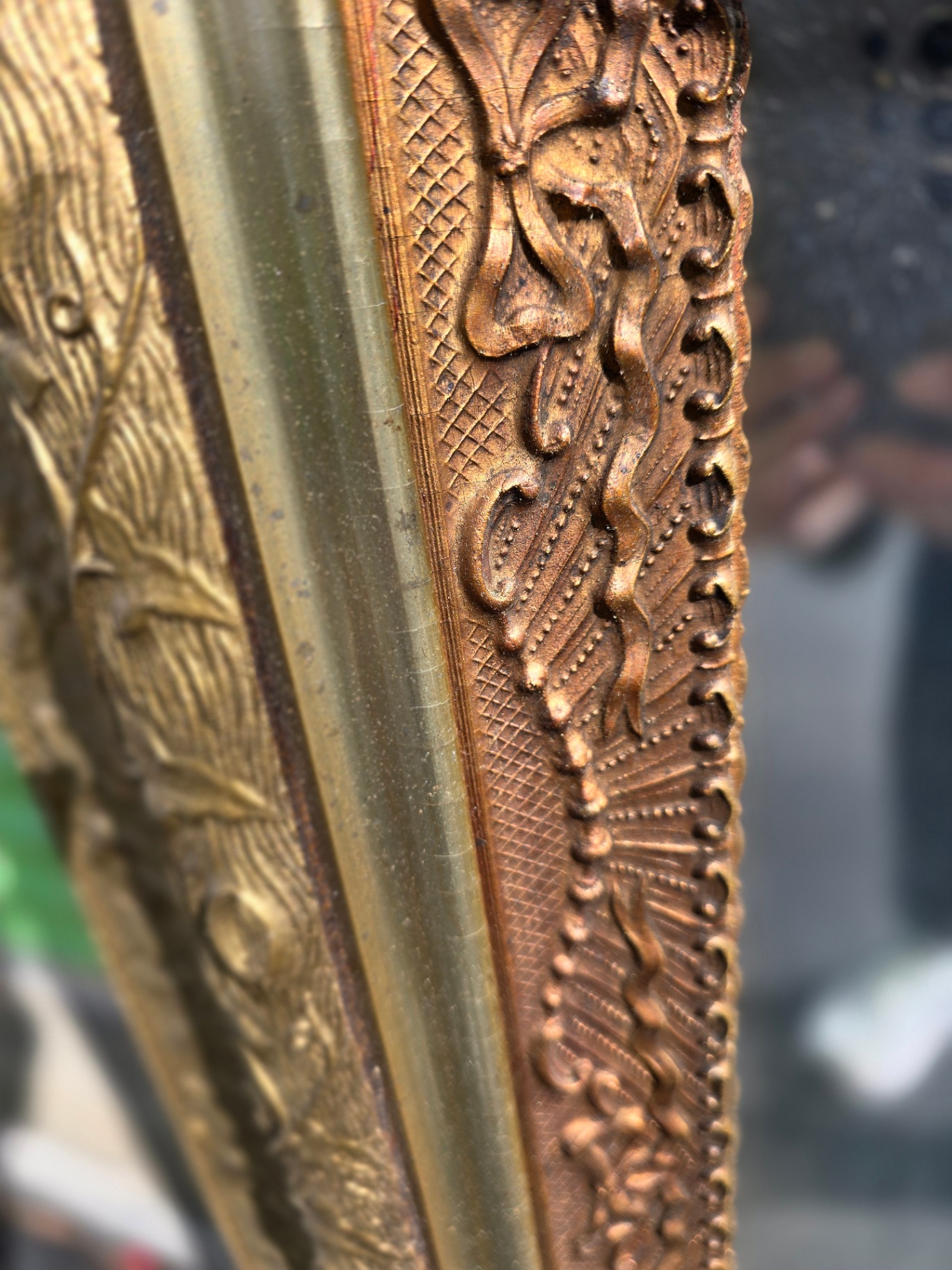 Ornate gold-framed mirror - image 11 of 13