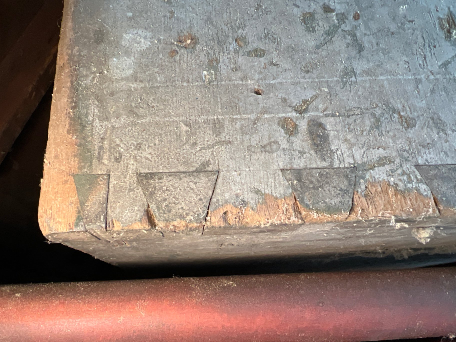 Old wooden tool chest with rusted iron hardware - image 7 of 11