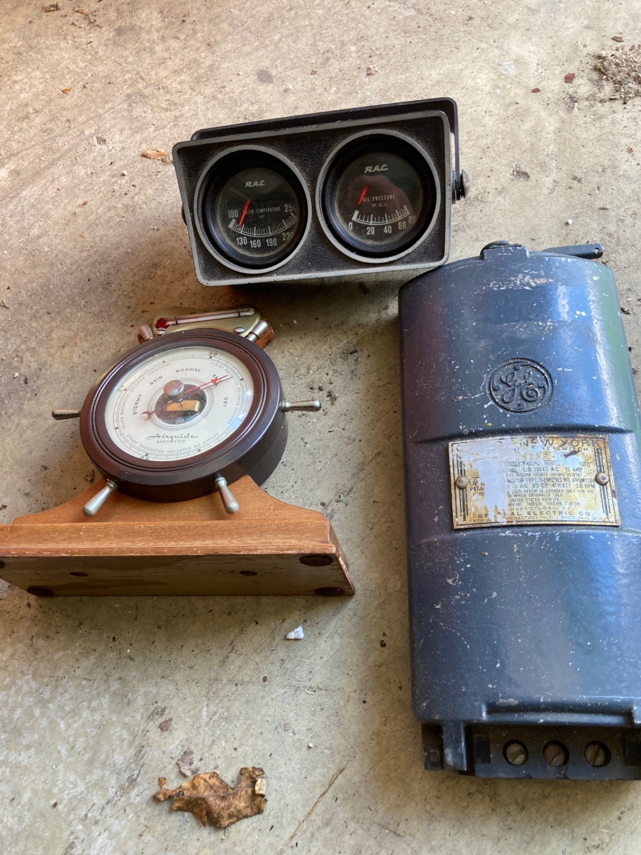 Collection of vintage gauges, barometer and decorative hardware - image 5 of 11