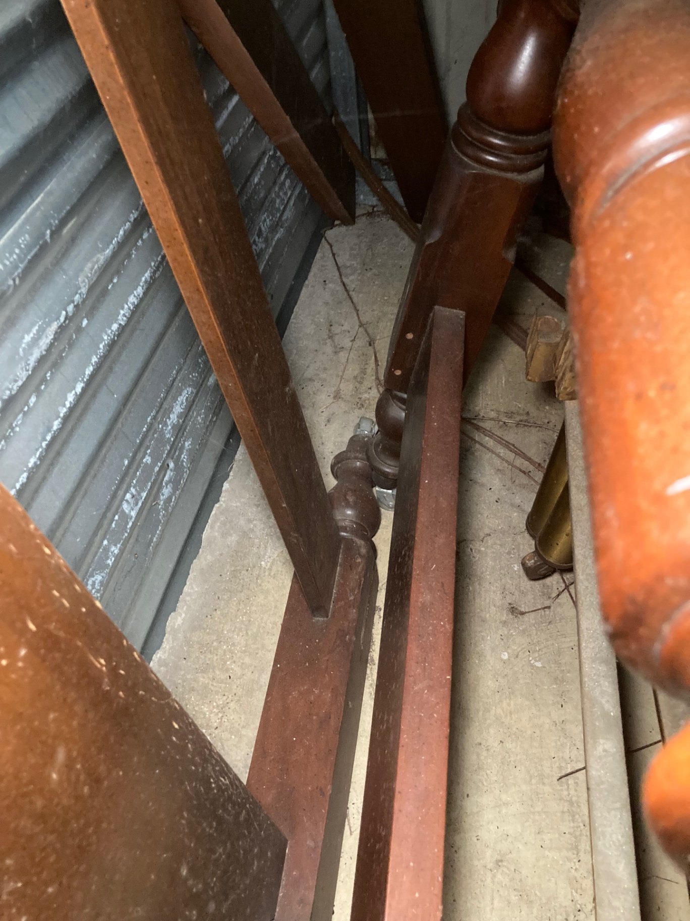 Antique mahogany bed frame with twisted posts - image 8 of 9