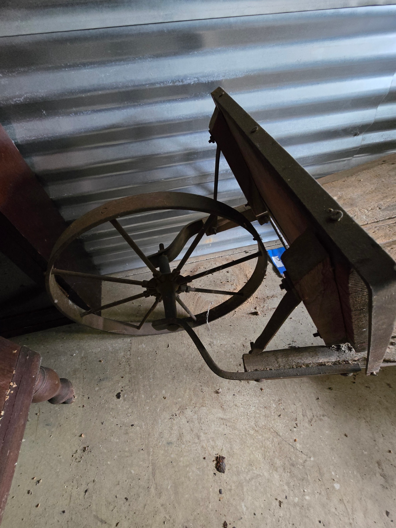 Antique wooden wheel barrow - image 2 of 14