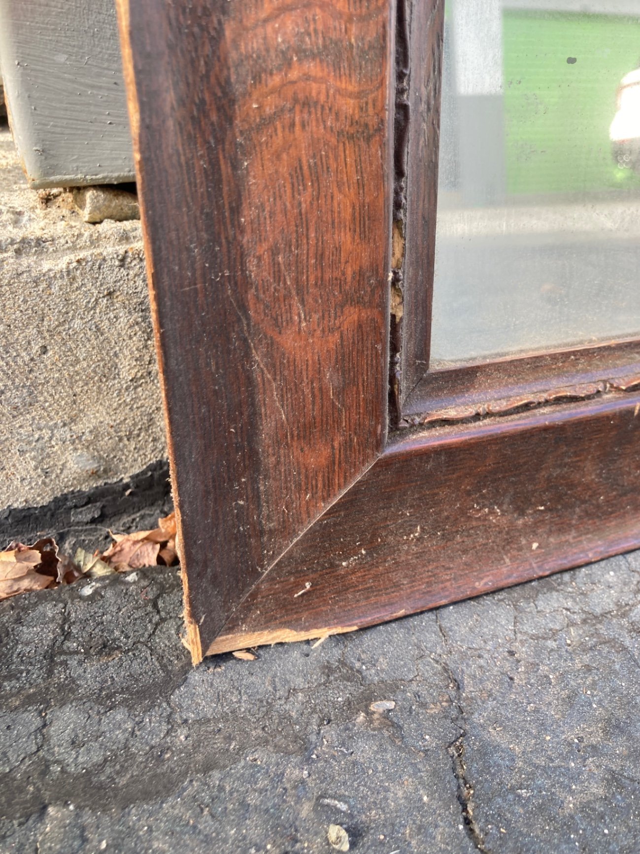 Wood-framed square mirror - image 3 of 6