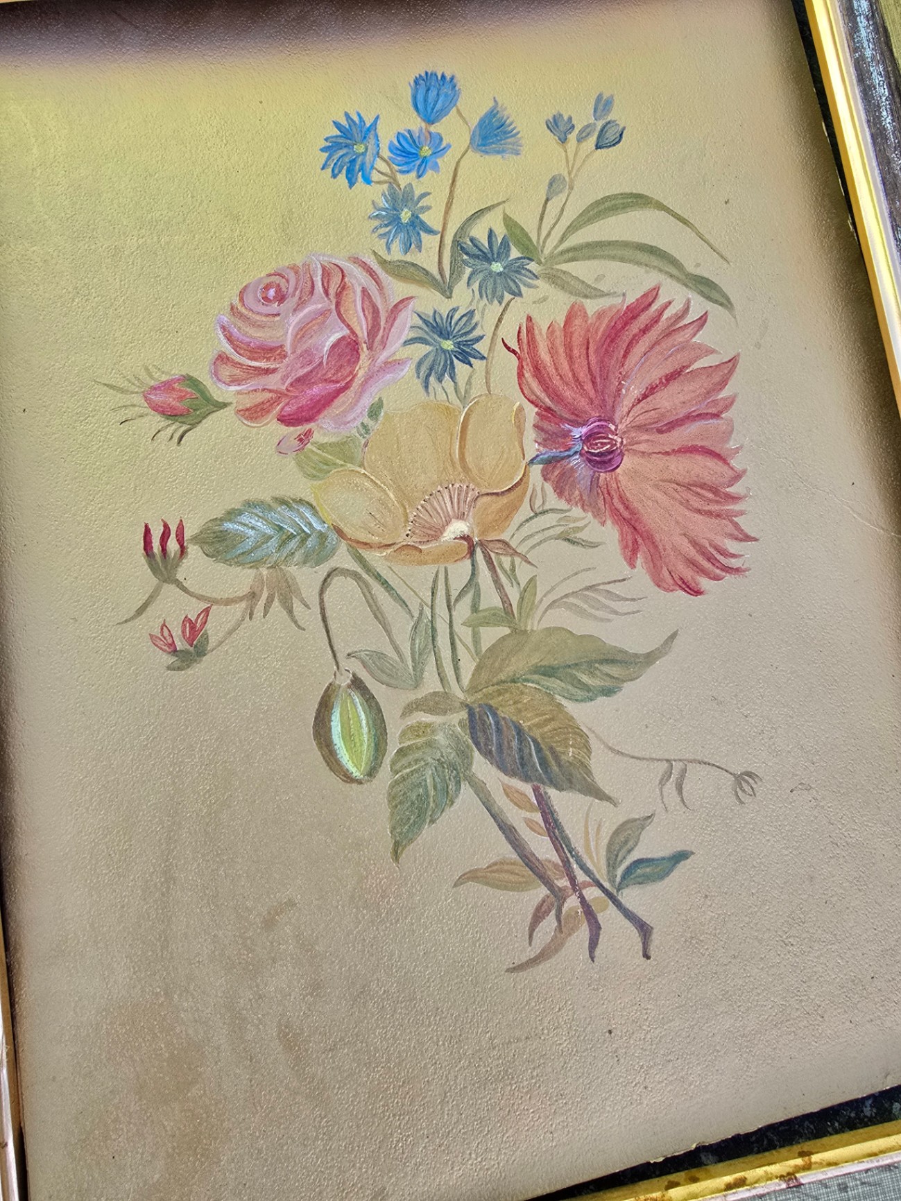 Four vintage floral framed artworks - image 5 of 12