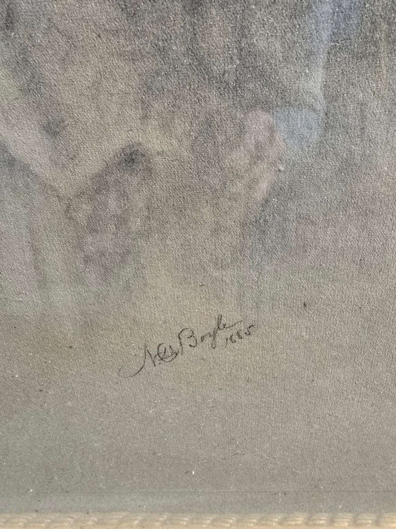 1885 Signed Ornate Rope-Frame Portrait - image 2 of 10