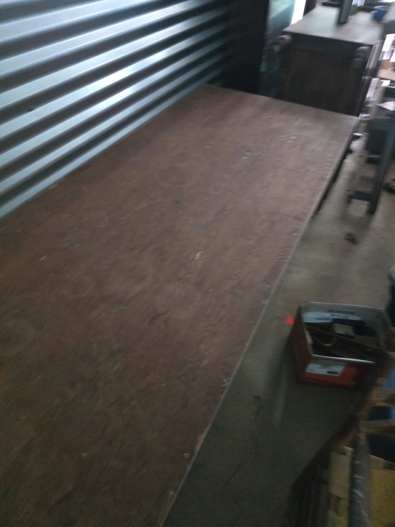 Vintage wooden collapsible banquet table with metal tubing frame - image 1 of 9