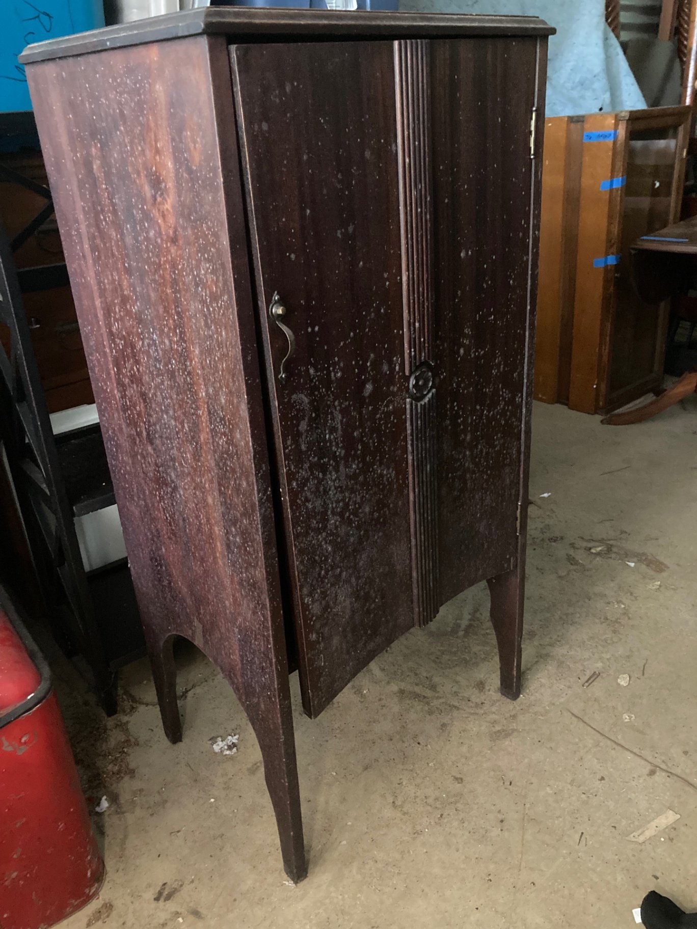 Vintage wooden cabinet with interior shelves - image 2 of 10