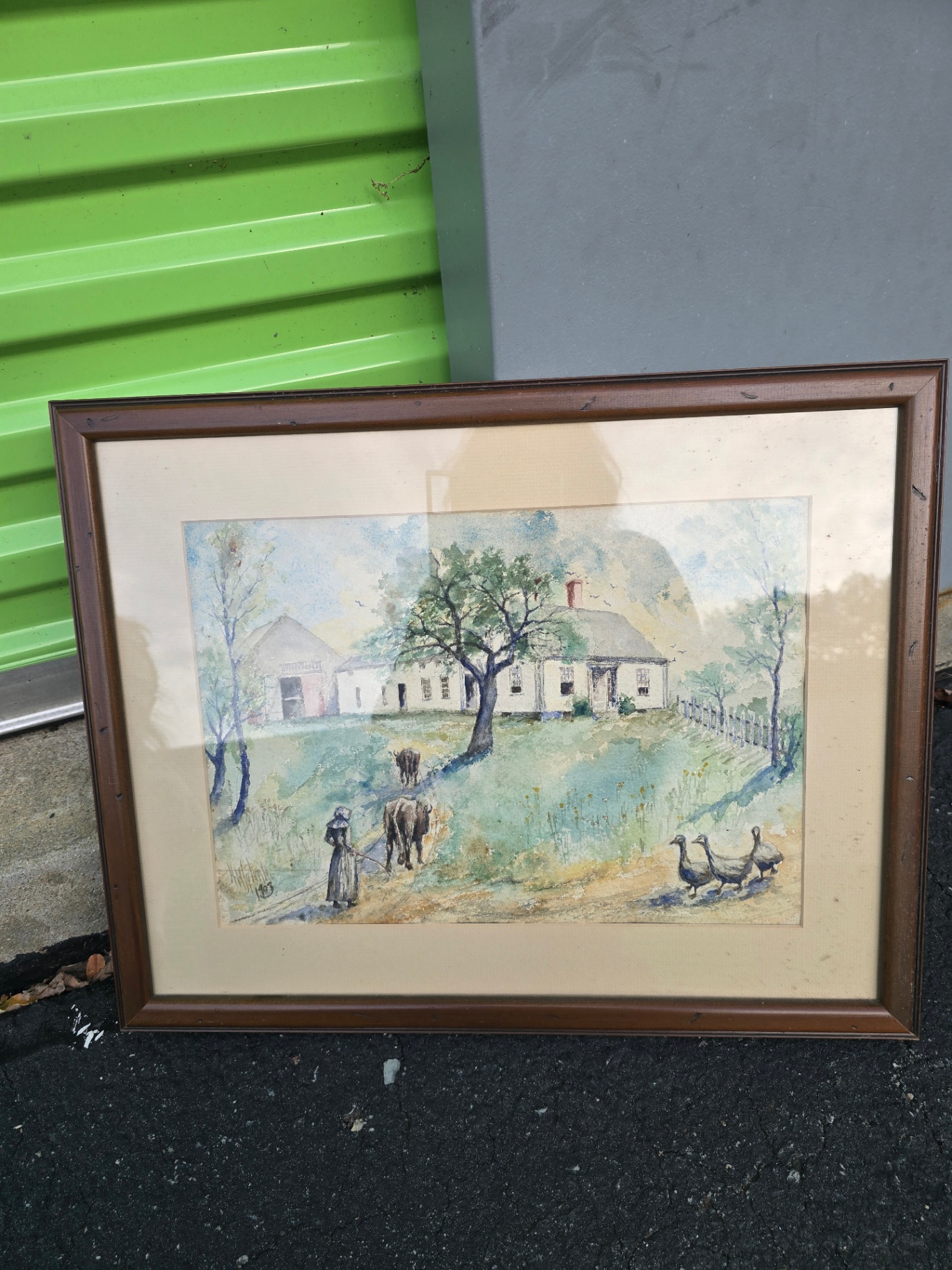 Framed, signed 1903 watercolor landscape - image 1 of 10