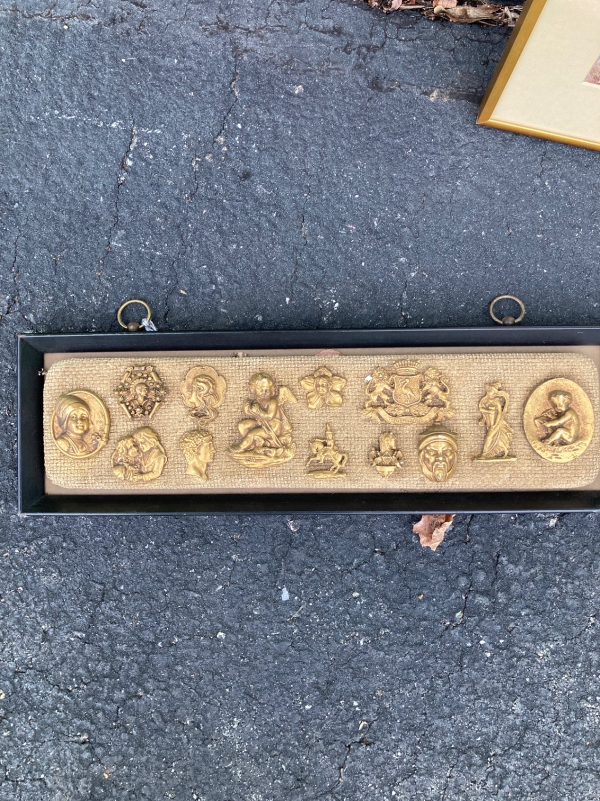 Framed vintage Liebig meat-extract advertisement prints with brass relief plaques - image 5 of 9
