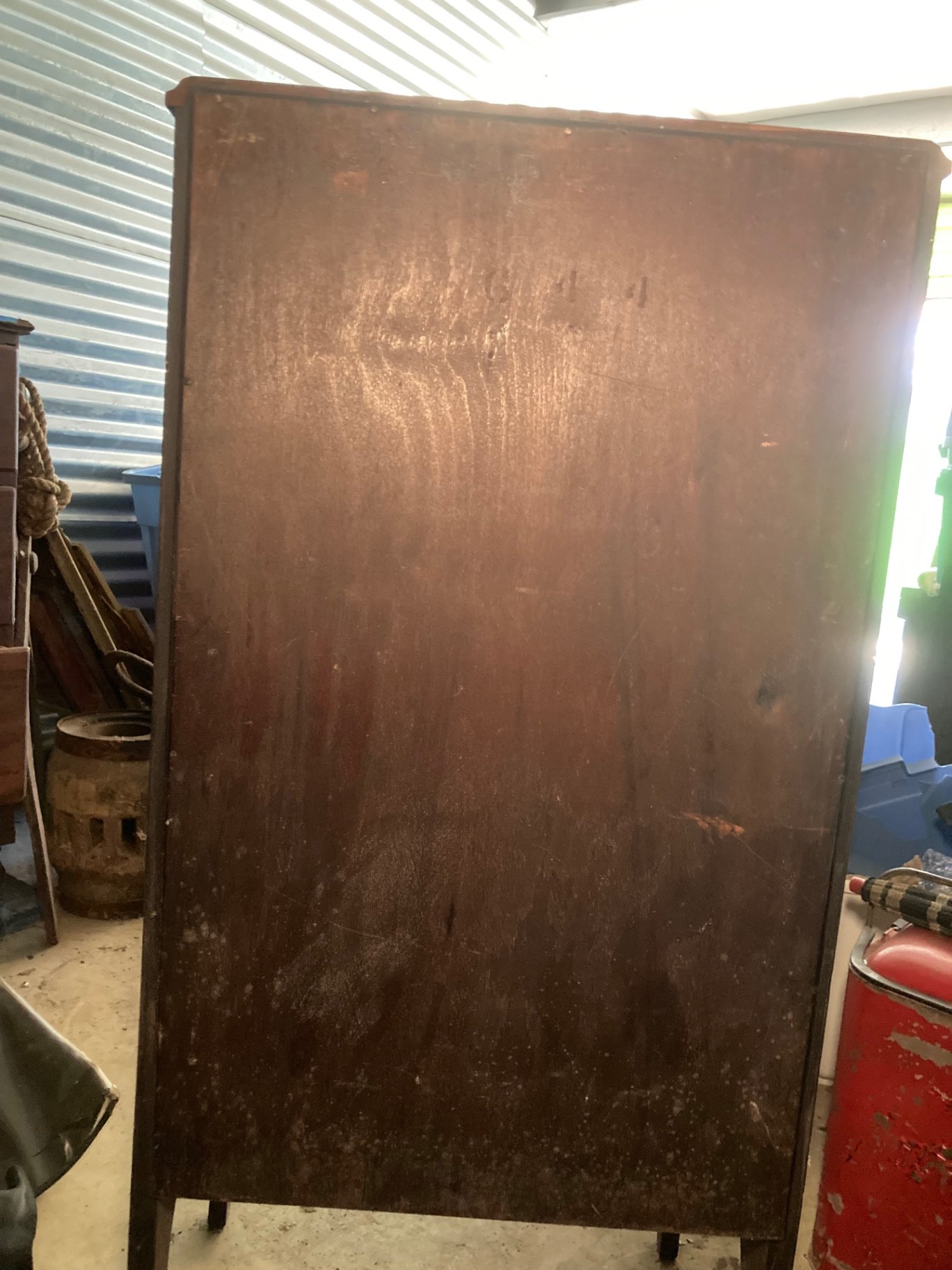 Vintage wooden cabinet with interior shelves - image 10 of 10