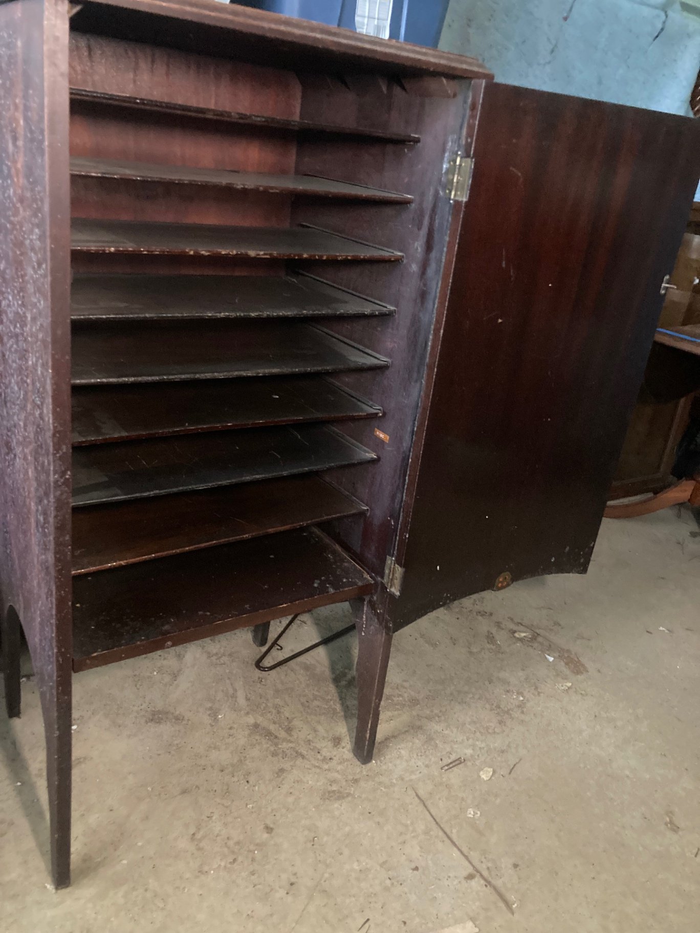 Vintage wooden cabinet with interior shelves - image 5 of 10