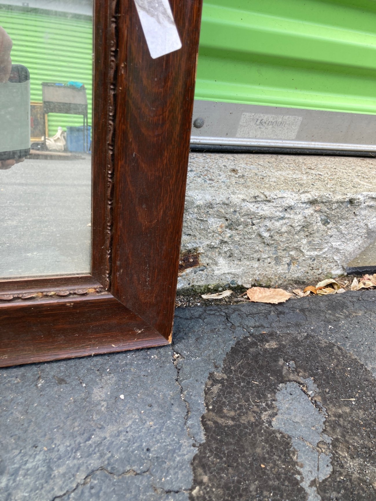 Wood-framed square mirror - image 2 of 6