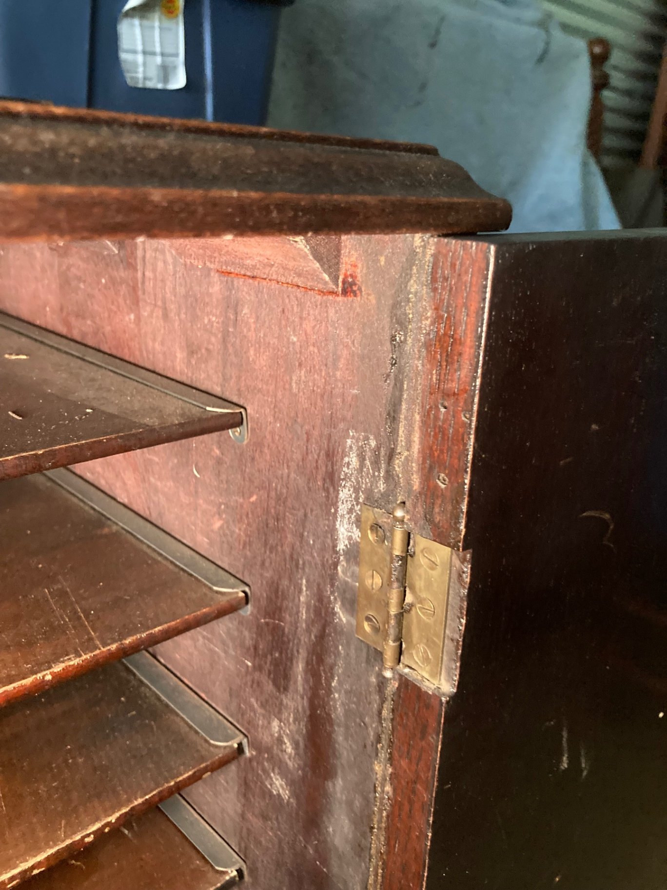 Vintage wooden cabinet with interior shelves - image 4 of 10