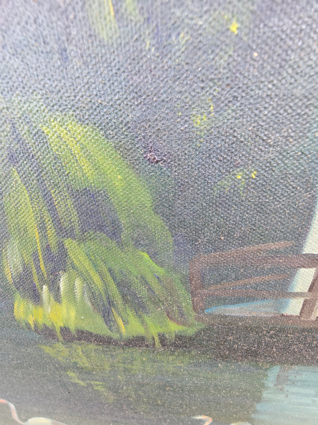 Oil on Canvas Swans Painting - image 2 of 8