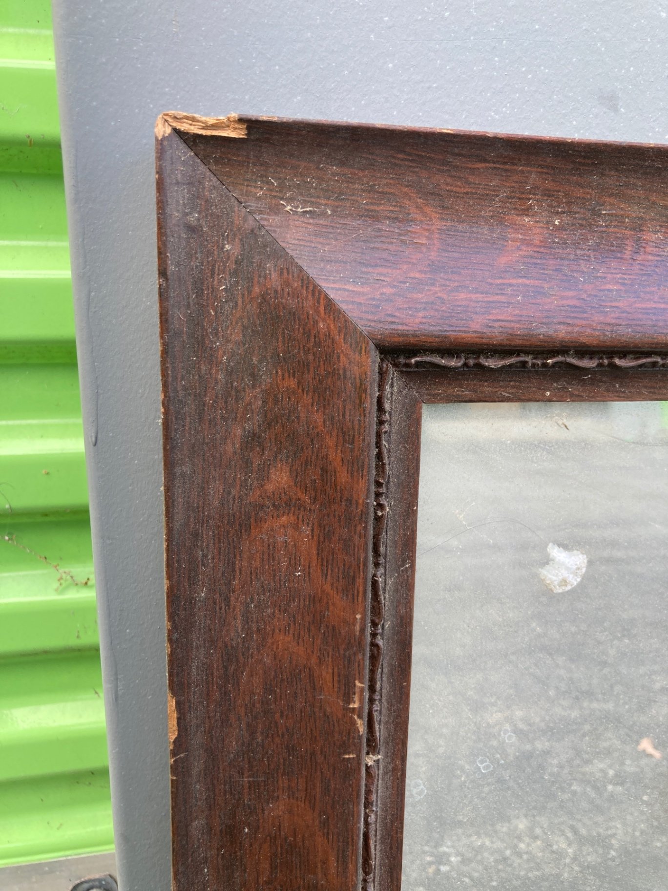 Wood-framed square mirror - image 5 of 6