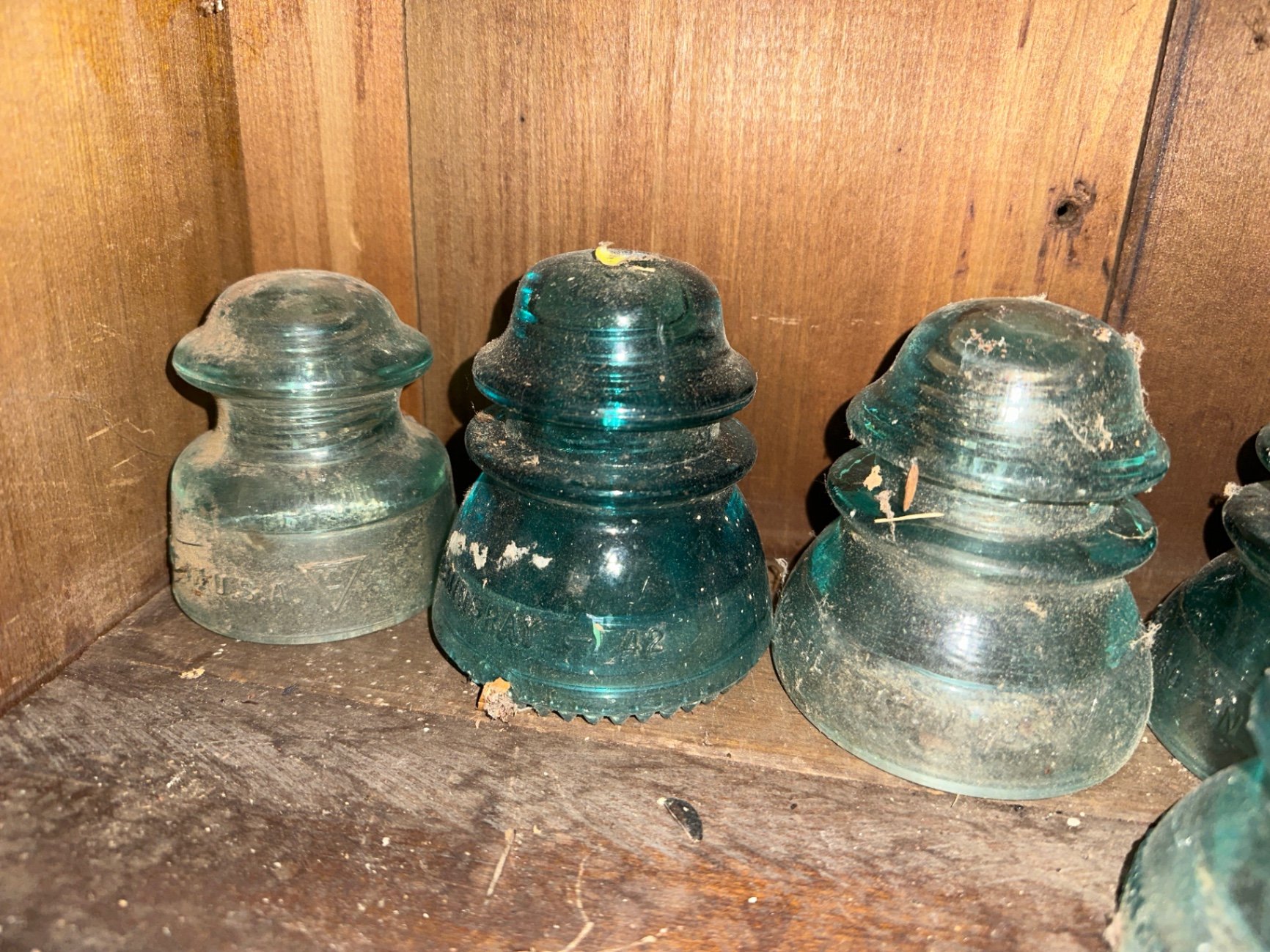 Assorted antique glass insulators - image 2 of 6