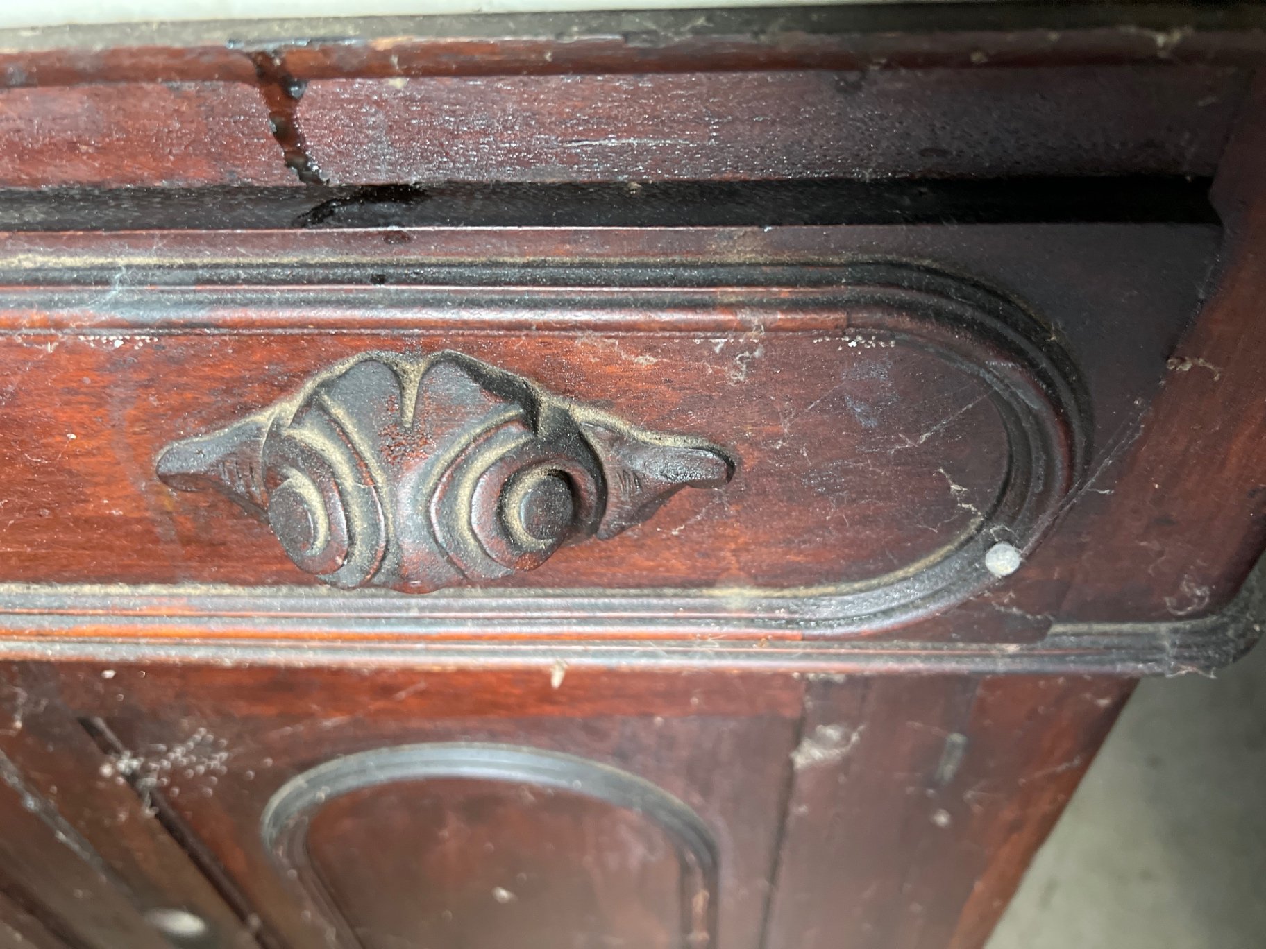 Antique wooden cabinet with marble top - image 3 of 9