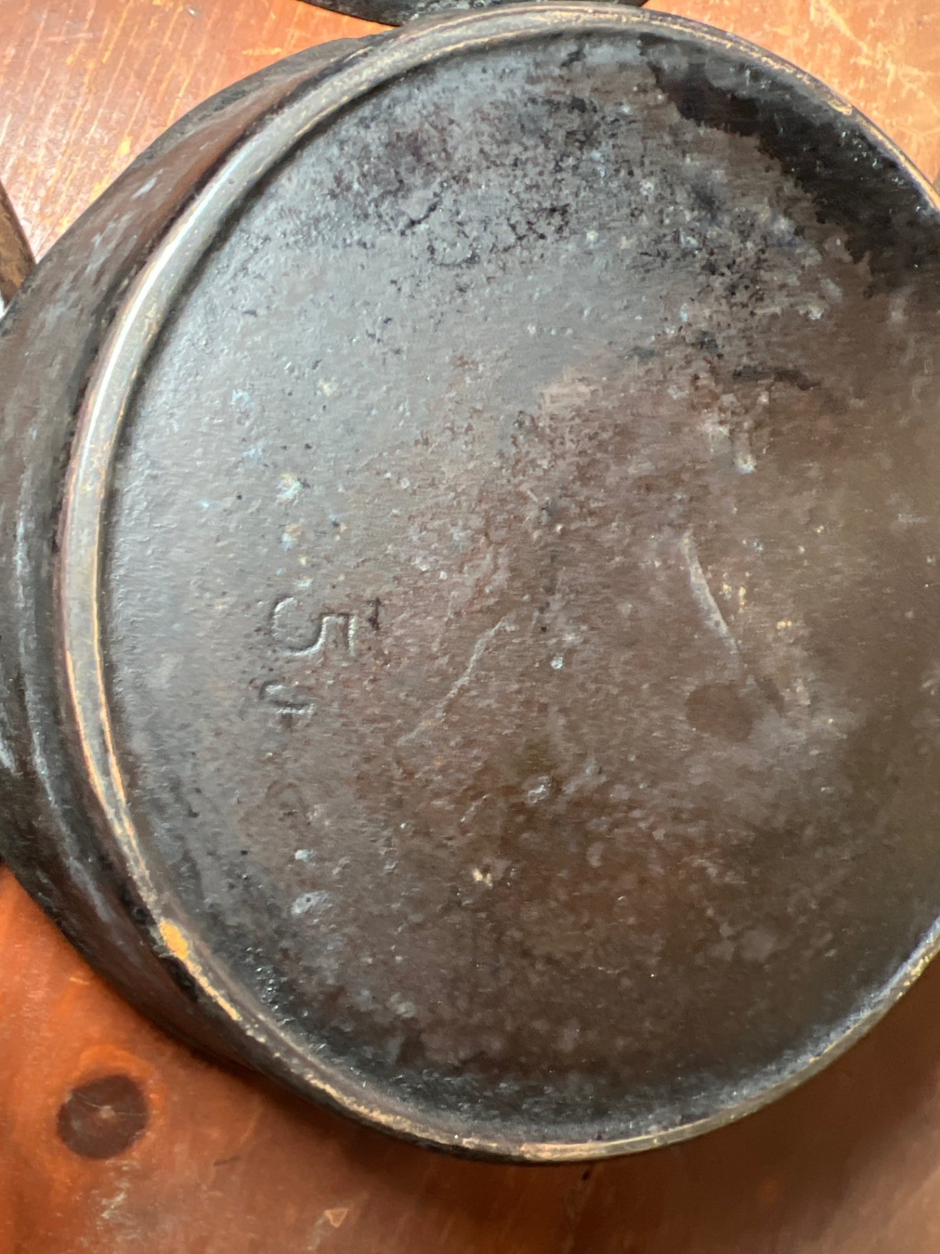 Five cast iron skillets (frying pans) with long handles - image 4 of 5