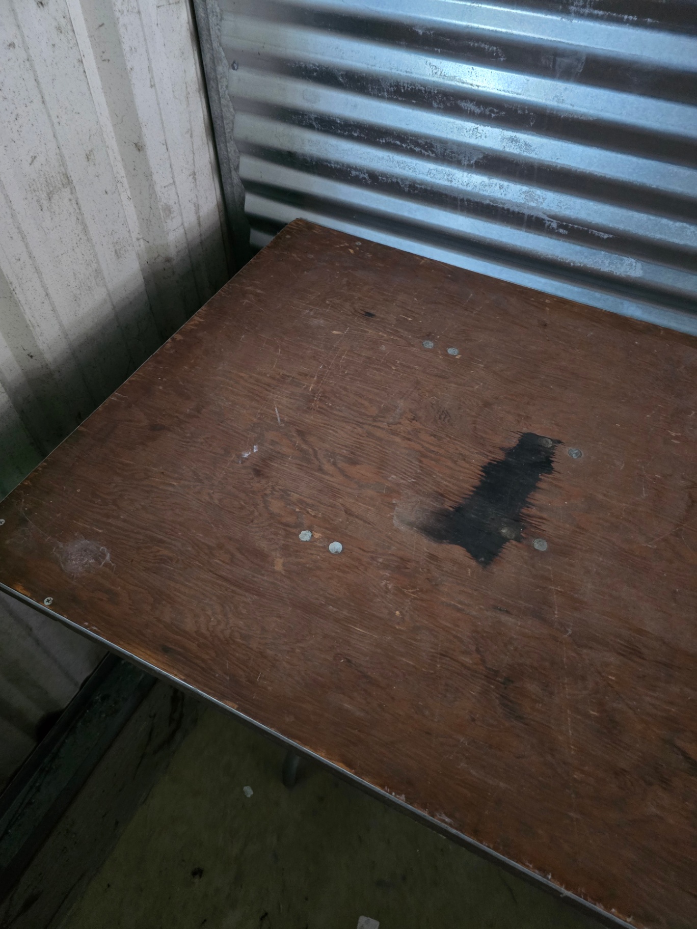 Vintage wooden collapsible banquet table with metal tubing frame - image 3 of 9