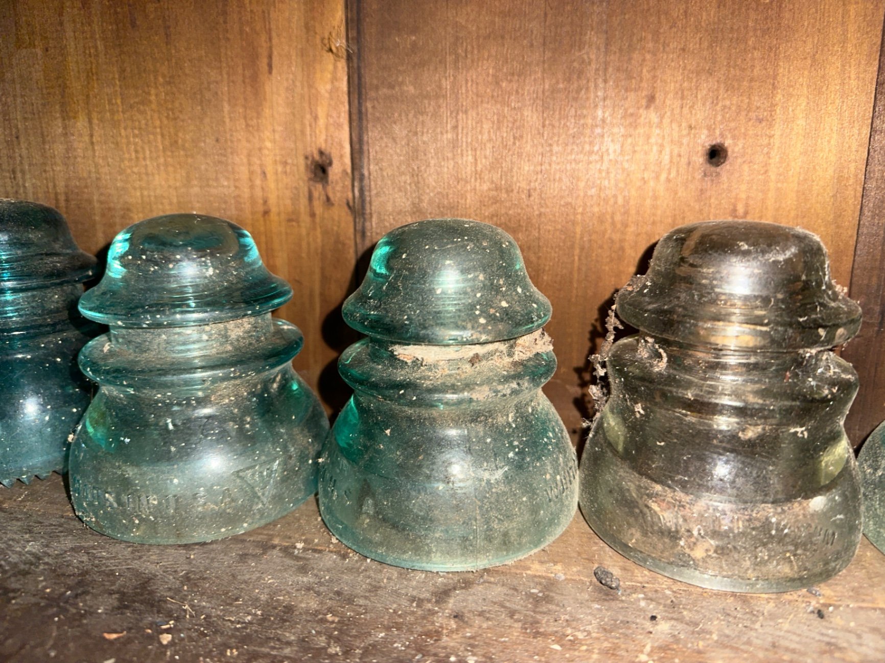 Assorted antique glass insulators - image 3 of 6