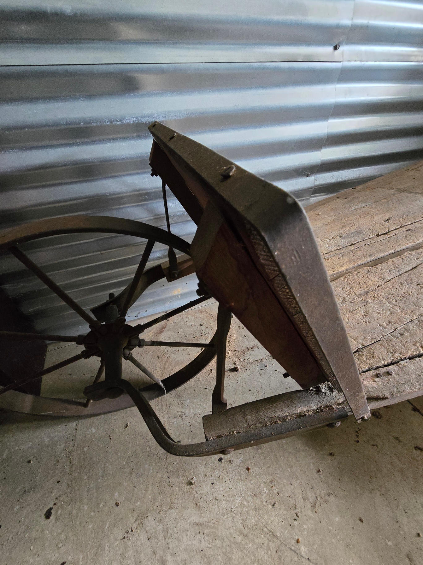 Antique wooden wheel barrow - image 3 of 14