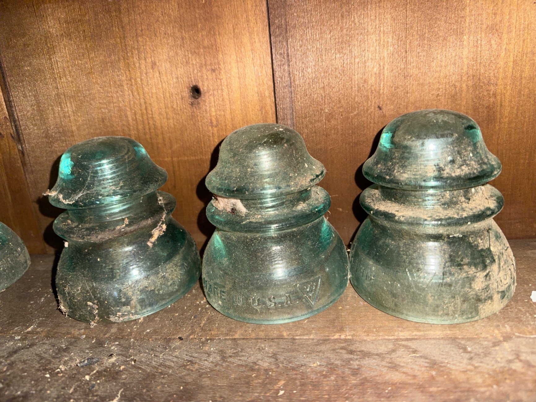 Assorted antique glass insulators - image 4 of 6