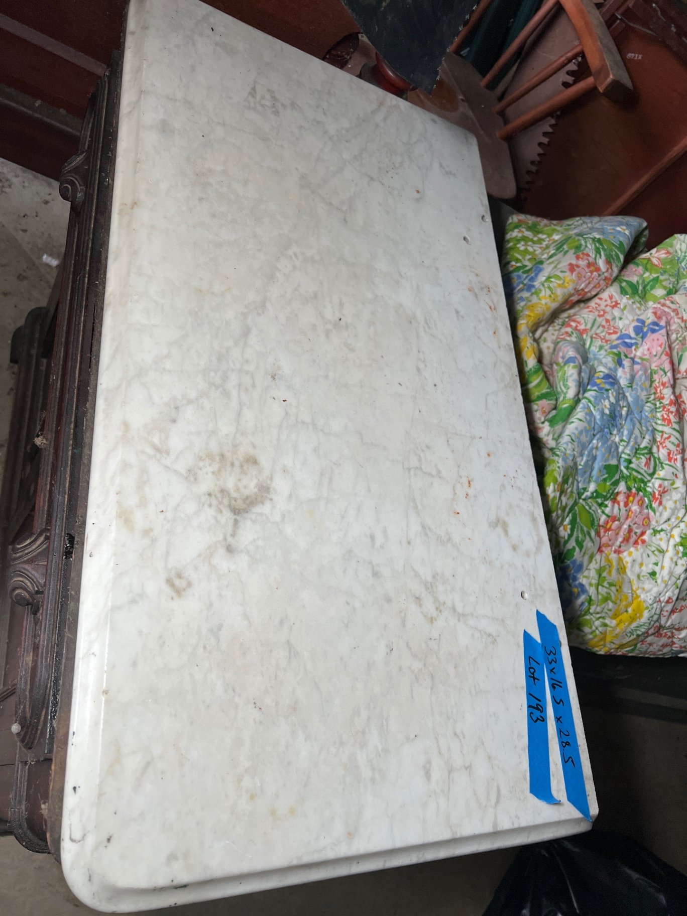 Antique wooden cabinet with marble top - image 7 of 9