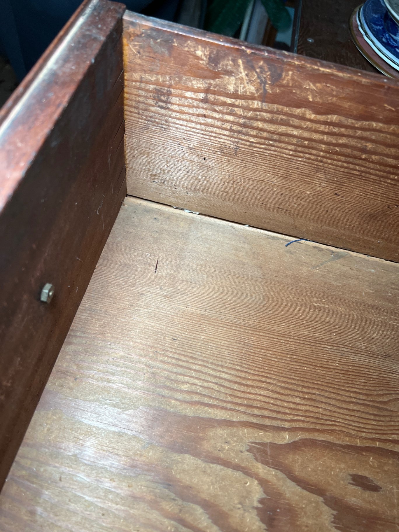 Antique wooden dresser with brass hardware - image 5 of 6