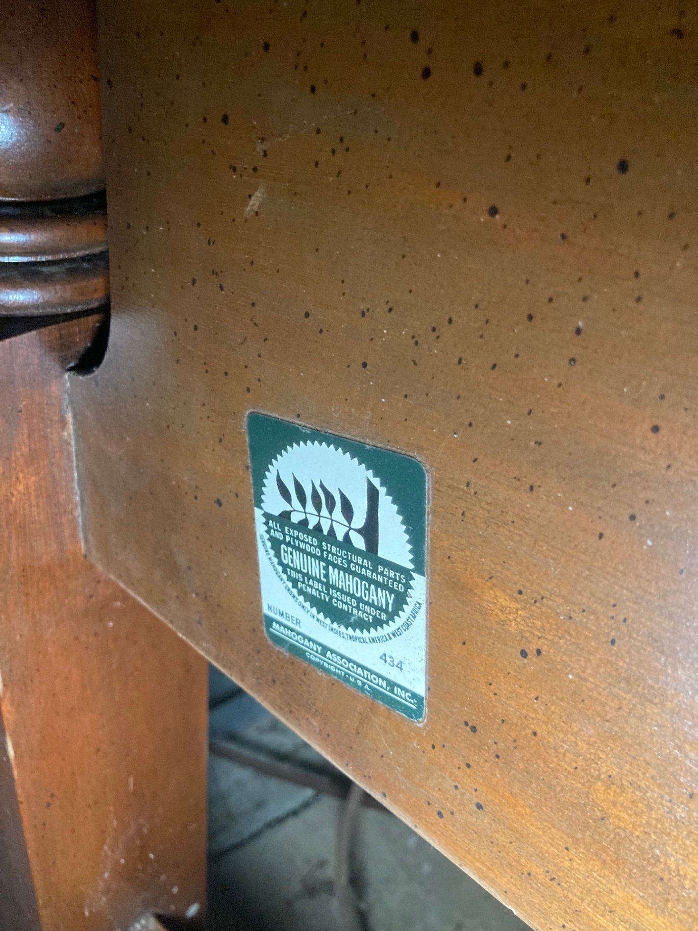 Antique mahogany bed frame with twisted posts - image 4 of 9