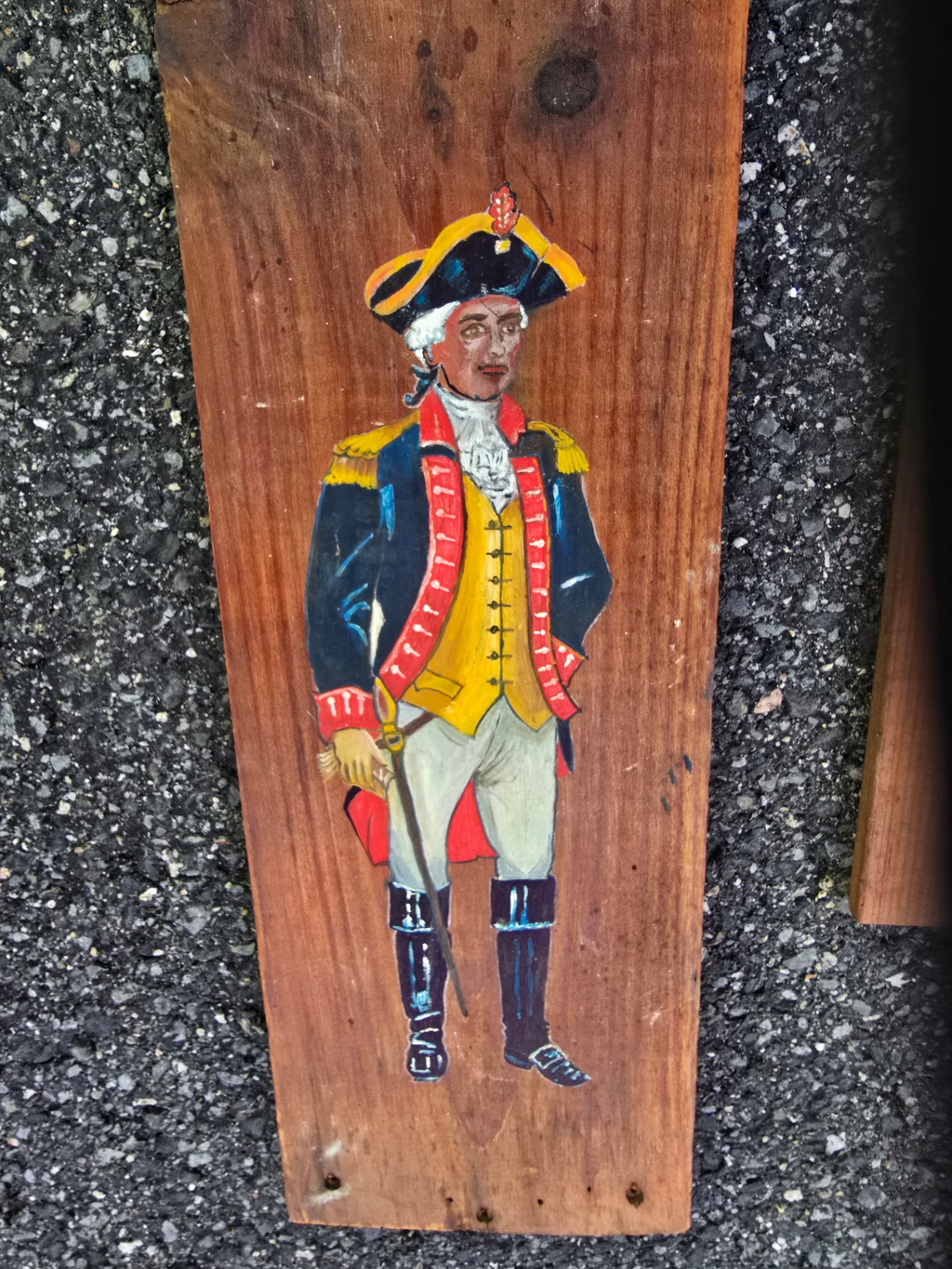 Four wooden panels with 18th‑century soldier illustrations - image 4 of 12