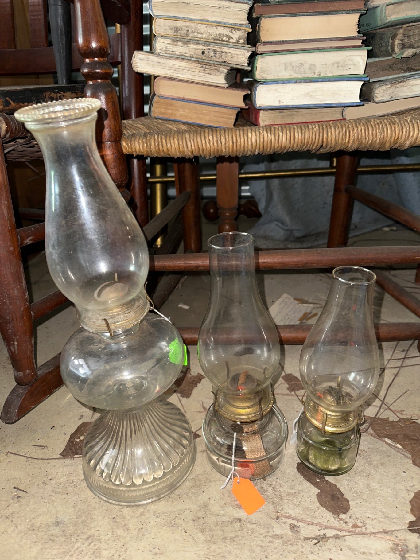 Vintage glass oil lamps, shades, more  - image 2 of 6