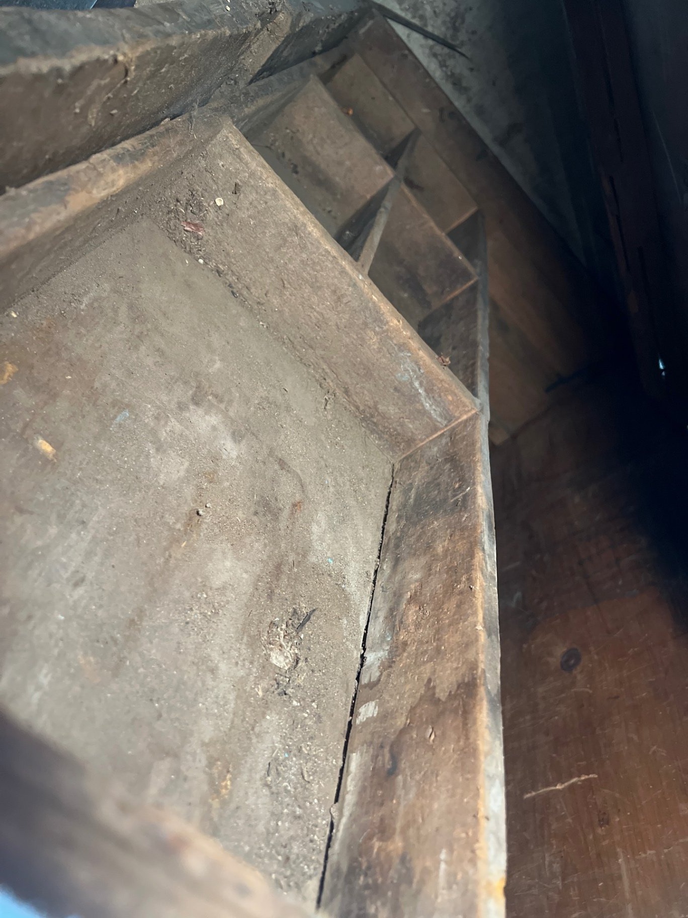 Old wooden tool chest with rusted iron hardware - image 6 of 11