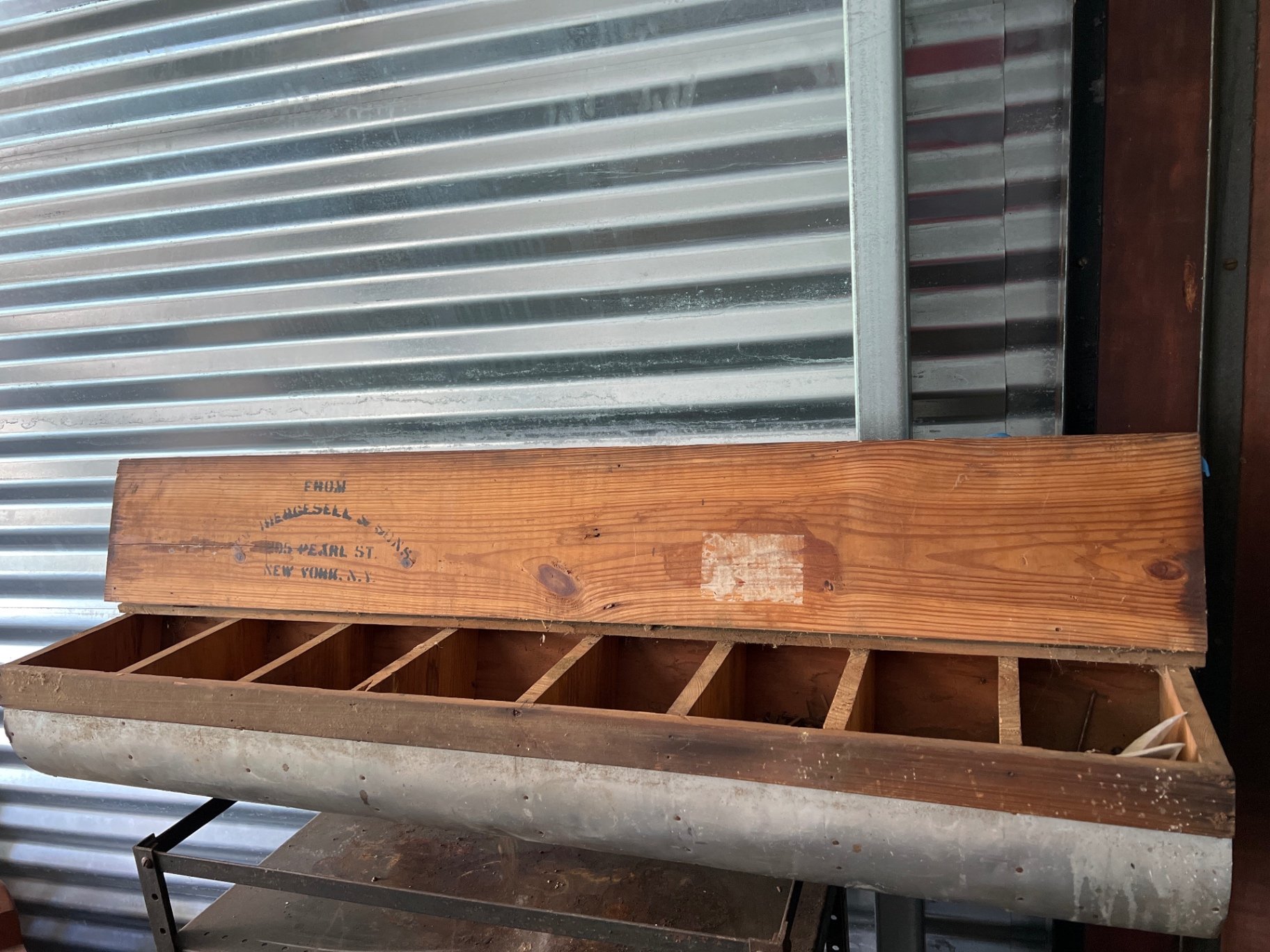 Vintage wooden nail cabinet with nails and hinge - image 1 of 7