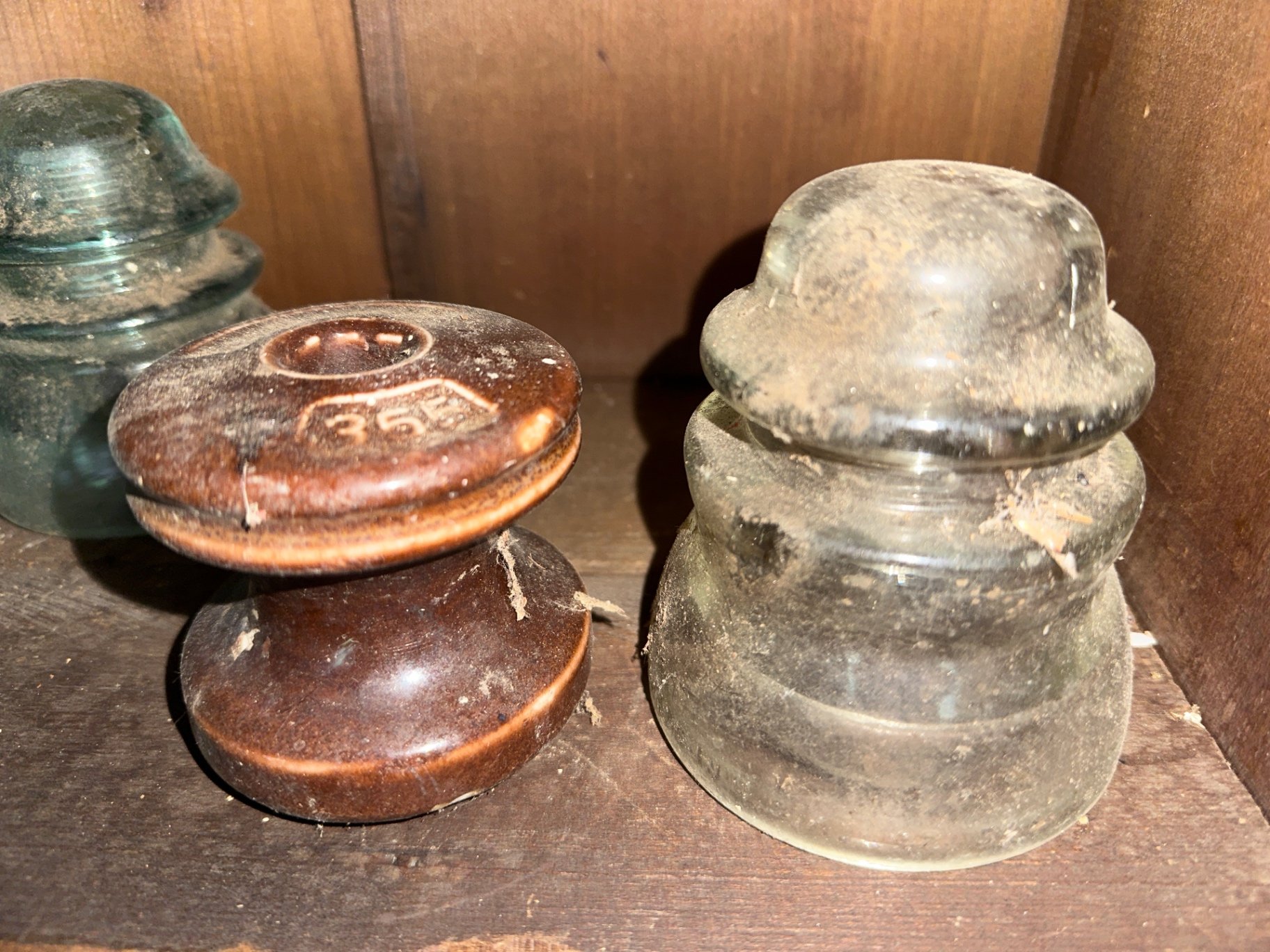 Assorted antique glass insulators - image 5 of 6