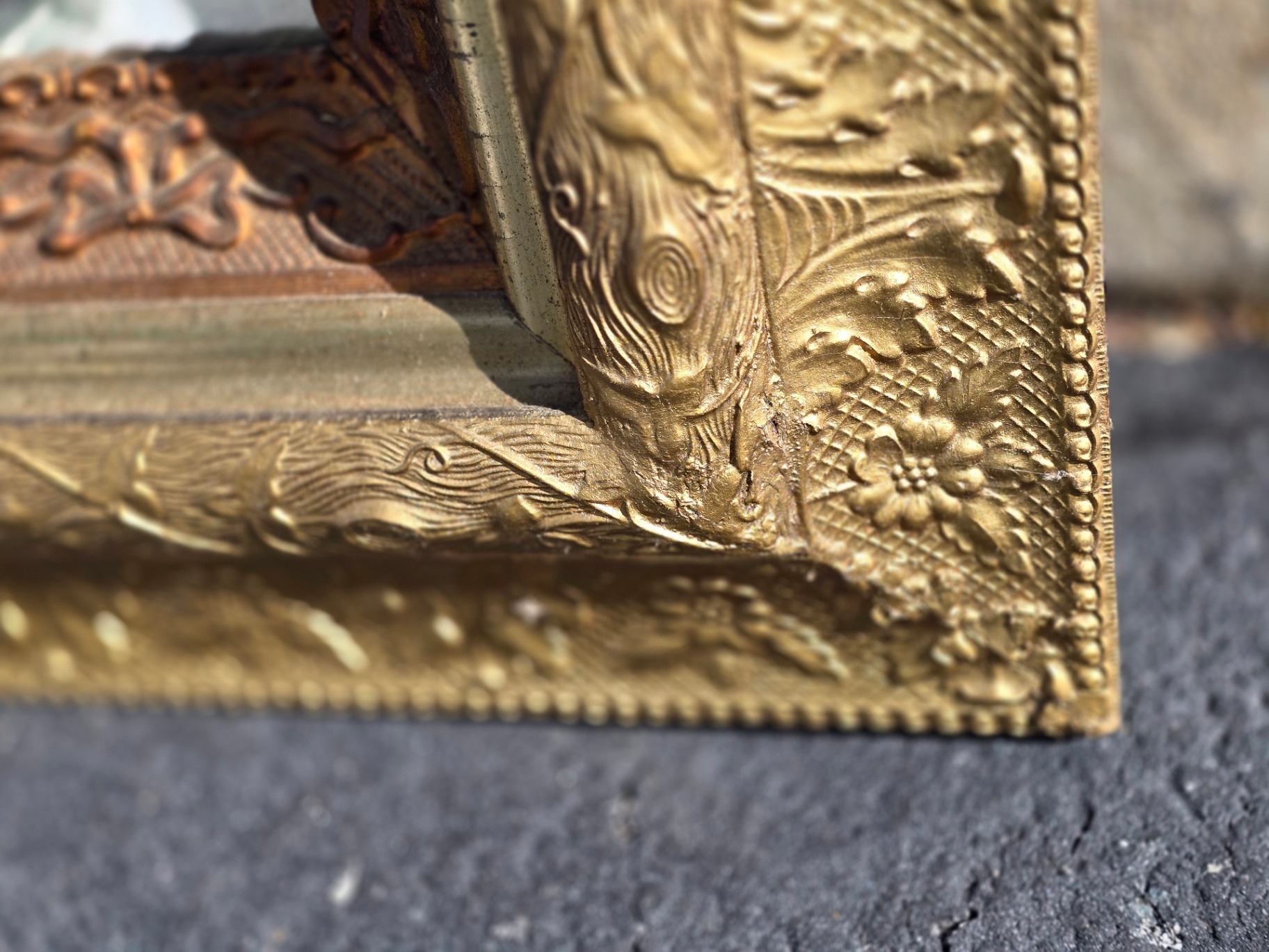 Ornate gold-framed mirror - image 5 of 13