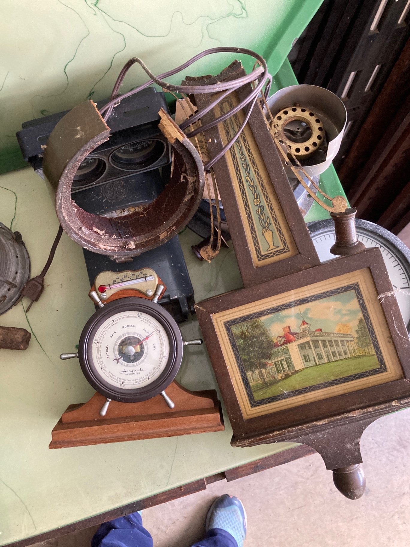 Collection of vintage gauges, barometer and decorative hardware - image 6 of 11