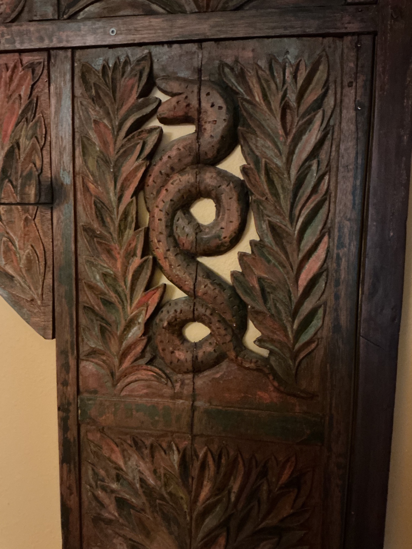 Carved wooden bed frame with memory foam mattress - image 2 of 9