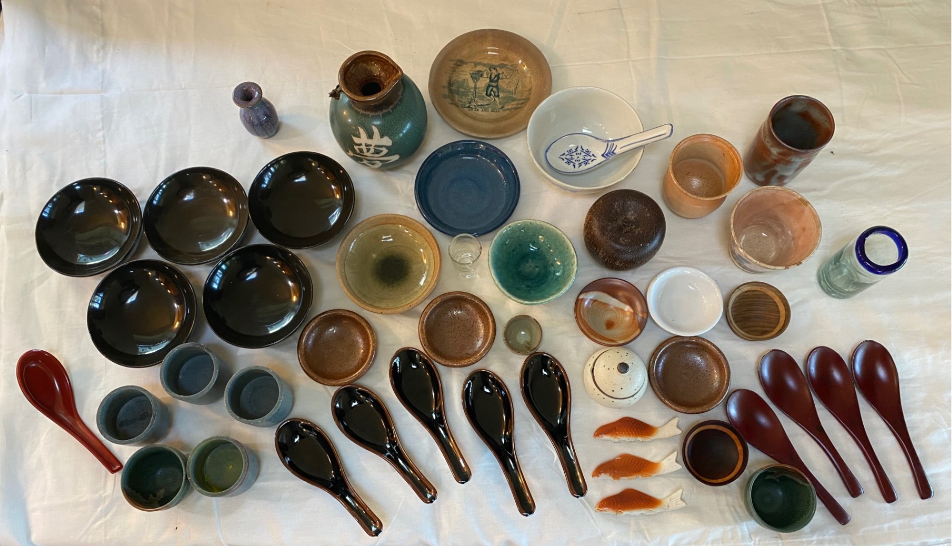 Hand Made pottery bowls, spoons, and drinking cups - image 2 of 22