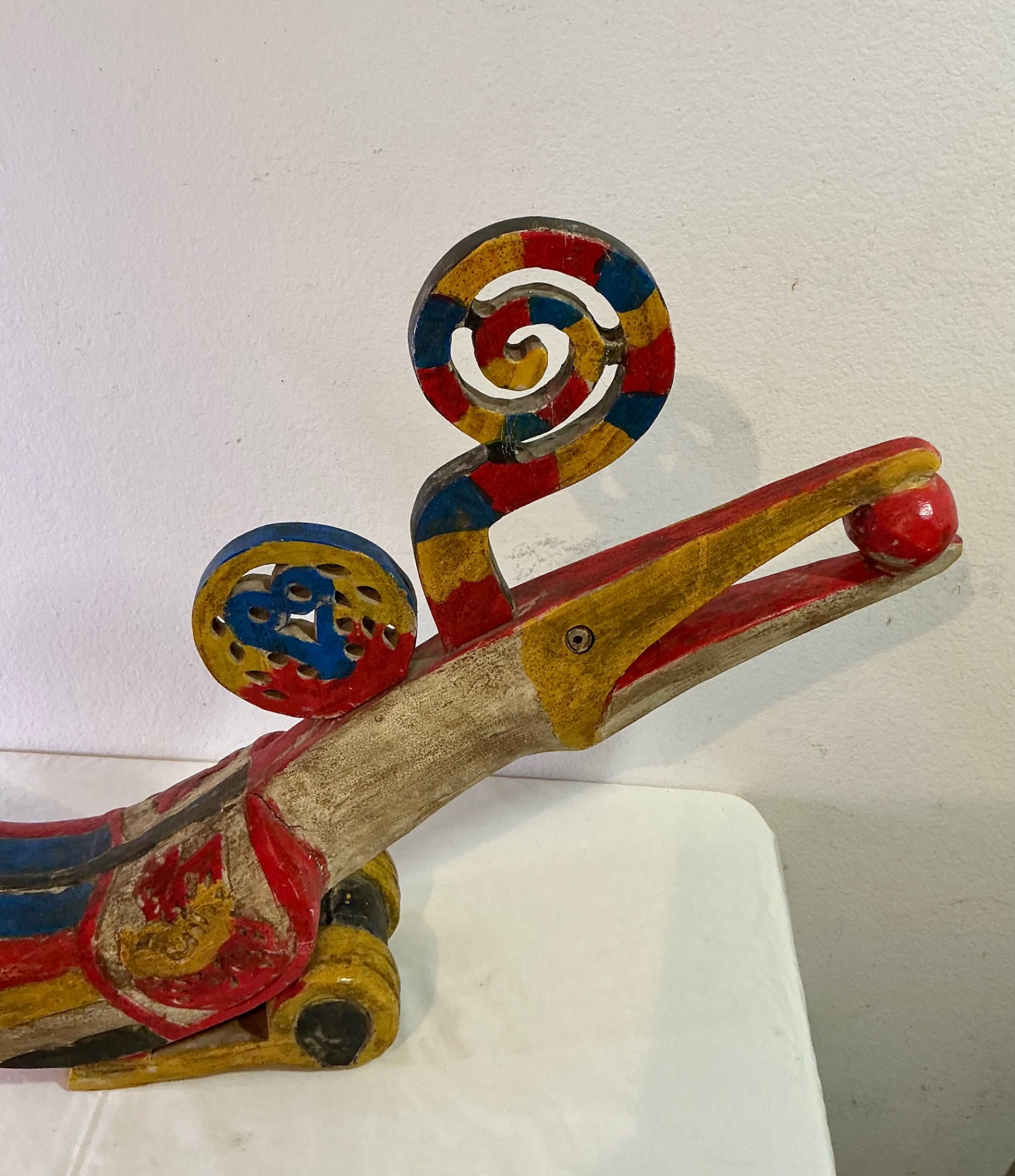 Hand carved and Painted Borneo Hornbill Statue - image 3 of 4