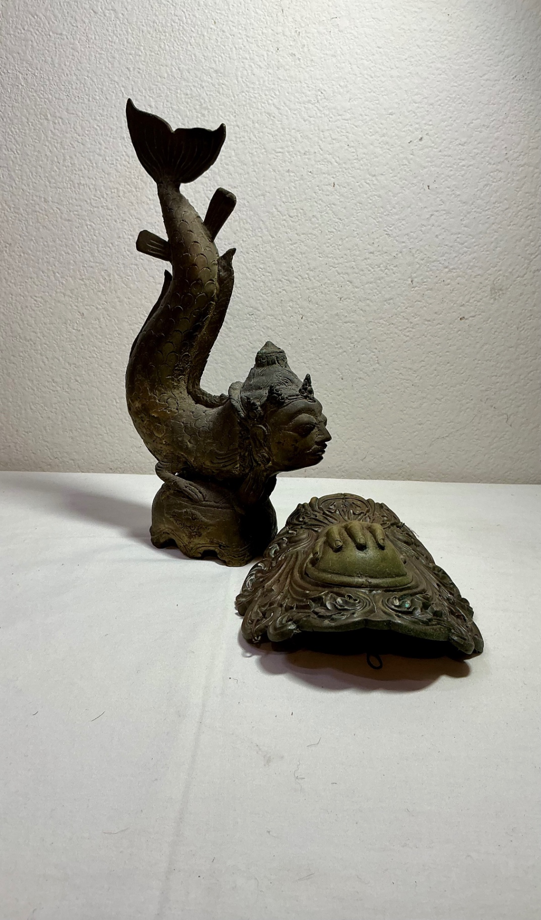 Bronze Dragon Fish Sculpture and Door Knocker - image 1 of 6
