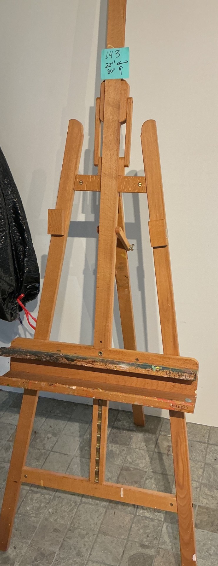 Wooden Artist Easel and 4 large canvases - image 1 of 8