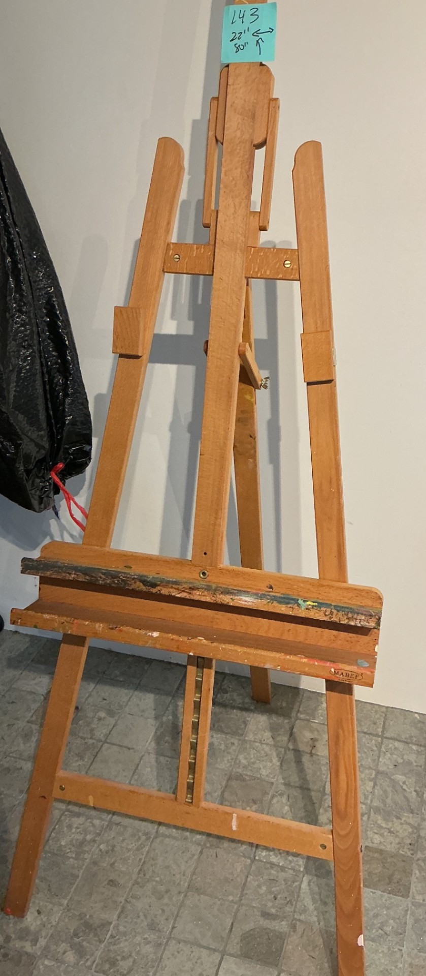 Wooden Artist Easel and 4 large canvases - image 2 of 8